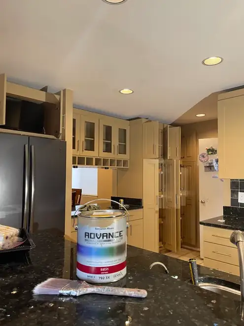 Cabinet doors sprayed and refinished in Springfield, VA
