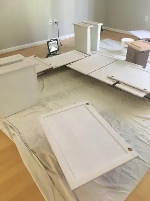 Cabinet doors sprayed and refinished in Reston, VA