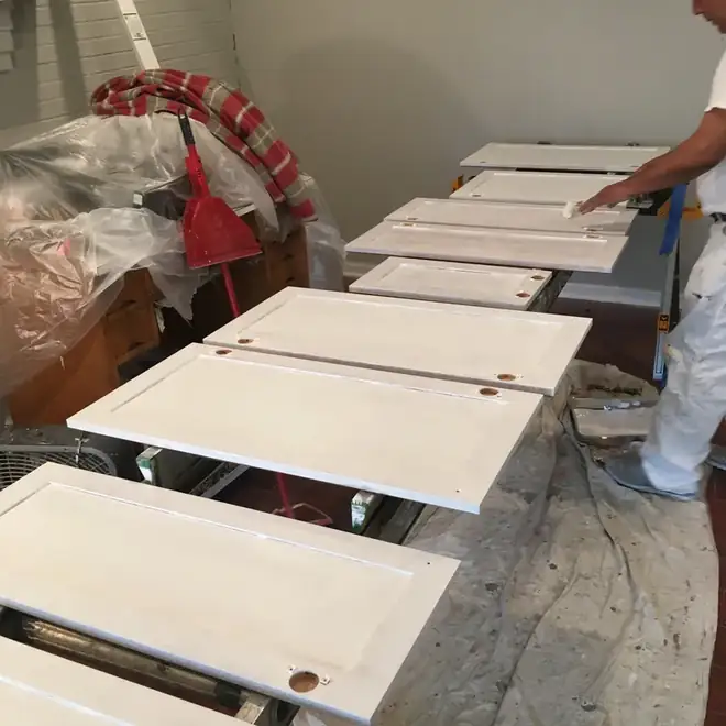 Kitchen cabinets painted white in Herndon, VA